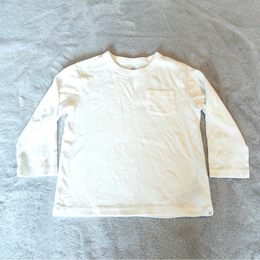 GAP Toddler Boys Long Sleeve Shirt White Size 3 Years